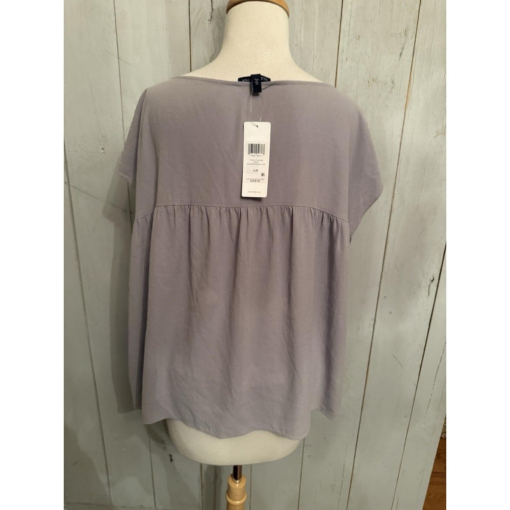 Eileen Fisher Silk Boxy Blouse Top misty lilac Tunic Pull Over New 268$ Lg - Picture 9 of 13